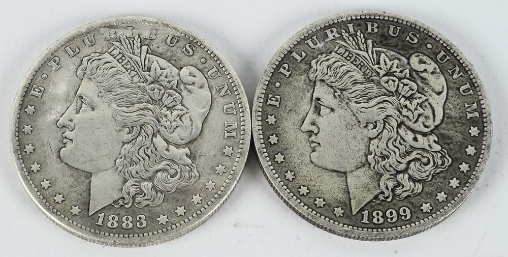 Lot 8: A Pair of US Morgan Silver Dollars, 1883 and 1899-O