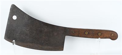 Village Blacksmith Watertown Wisconsin 9 Inch Meat Cleaver. This is a single antique American 