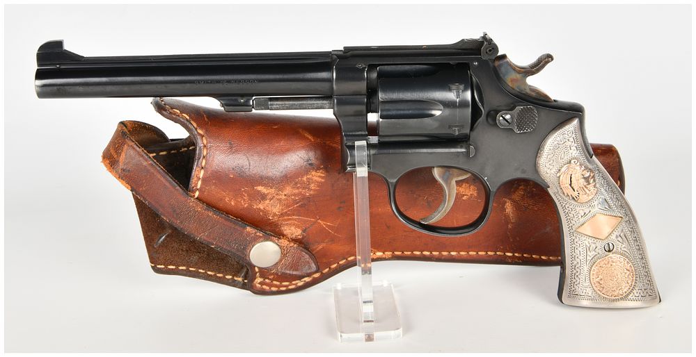 Lot 144: Smith & Wesson K-22 Masterpiece Double Action Revolver .22 Long Rifle with 6 Inch Barrel