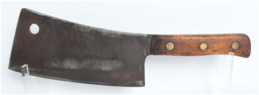 Lot 251: Antique Foster Bros. Carbon Steel Meat Cleaver