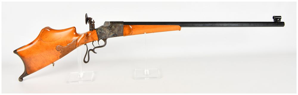 Lot 255: C.G. Haenel Schuetzen Falling Block Single Shot Rifle with Octagonal Barrel Antique