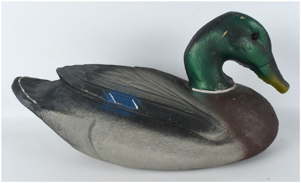Lot 461: Vintage J.C. Higgins Life-Like Mallard Drake Duck Decoy
