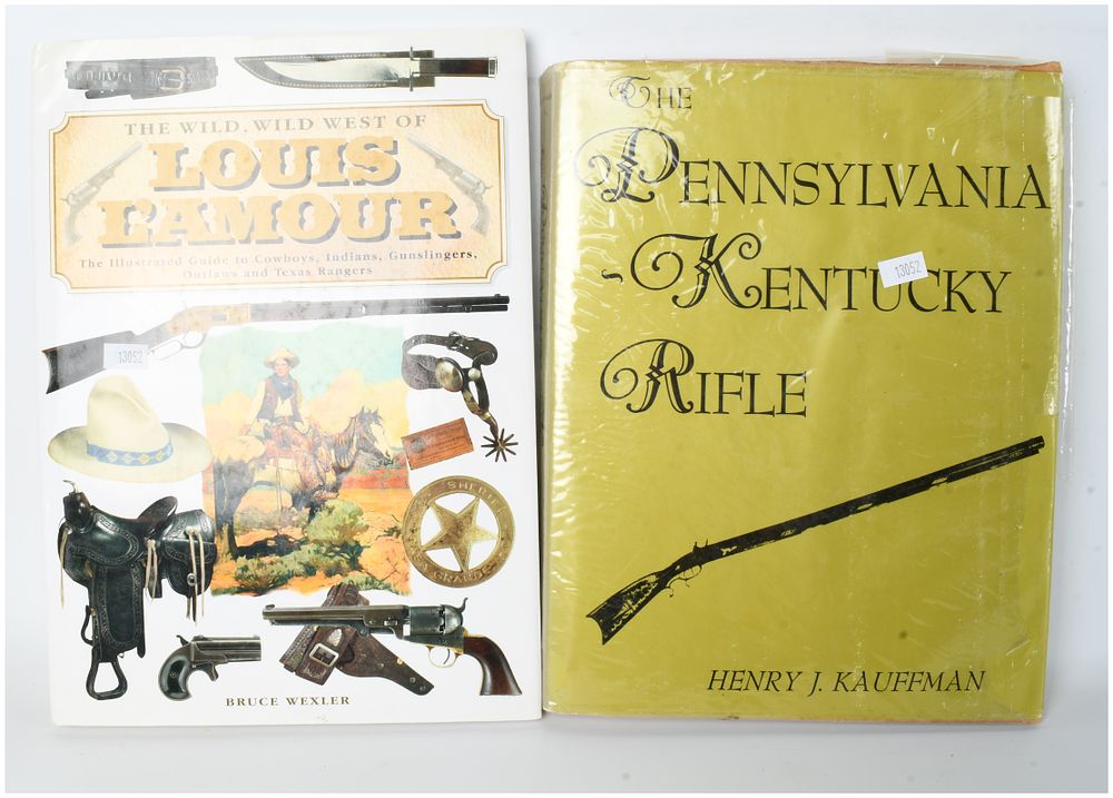 Lot 1100: Two Hardcover Books: Wexler, Louis L'Amour (2005) and Kauffman, Pennsylvania-Kentucky Rifle (DJ)