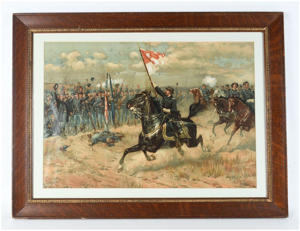 Lot 1163: Thure de Thulstrup Sheridans Ride Chromolithograph L. Prang and Co.