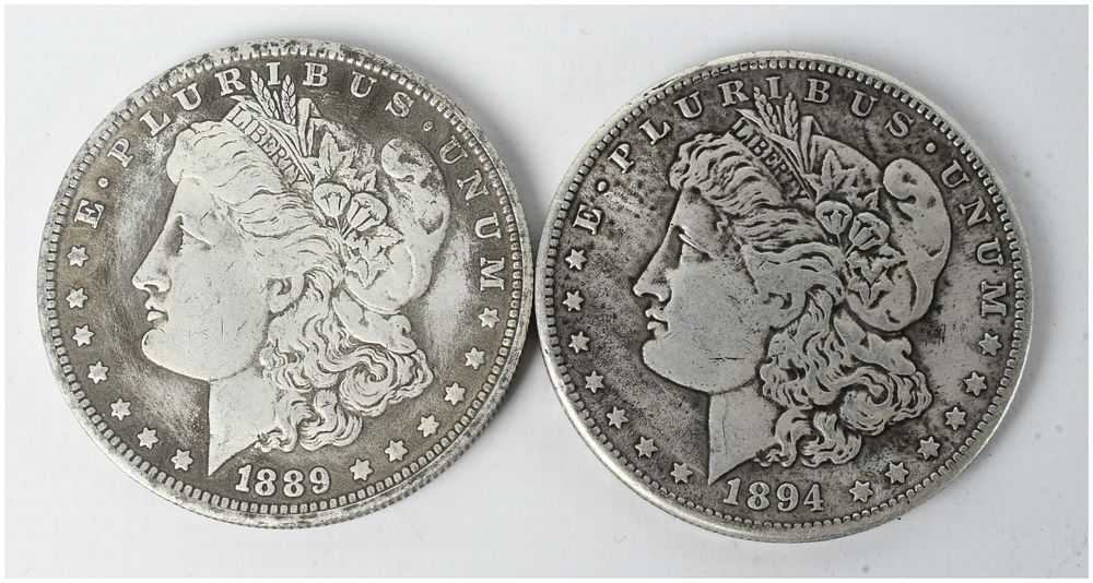 Lot 1427: A Pair of US Morgan Silver Dollars, 1889 and 1894-O