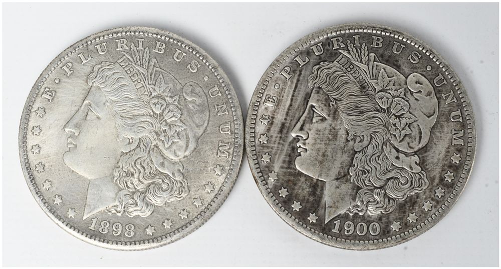 Lot 1547: A Pair of US Morgan Silver Dollars, 1898 and 1900