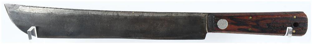 Lot 1550: Antique Blacksmith Made Large Carbon Steel Butcher Knife