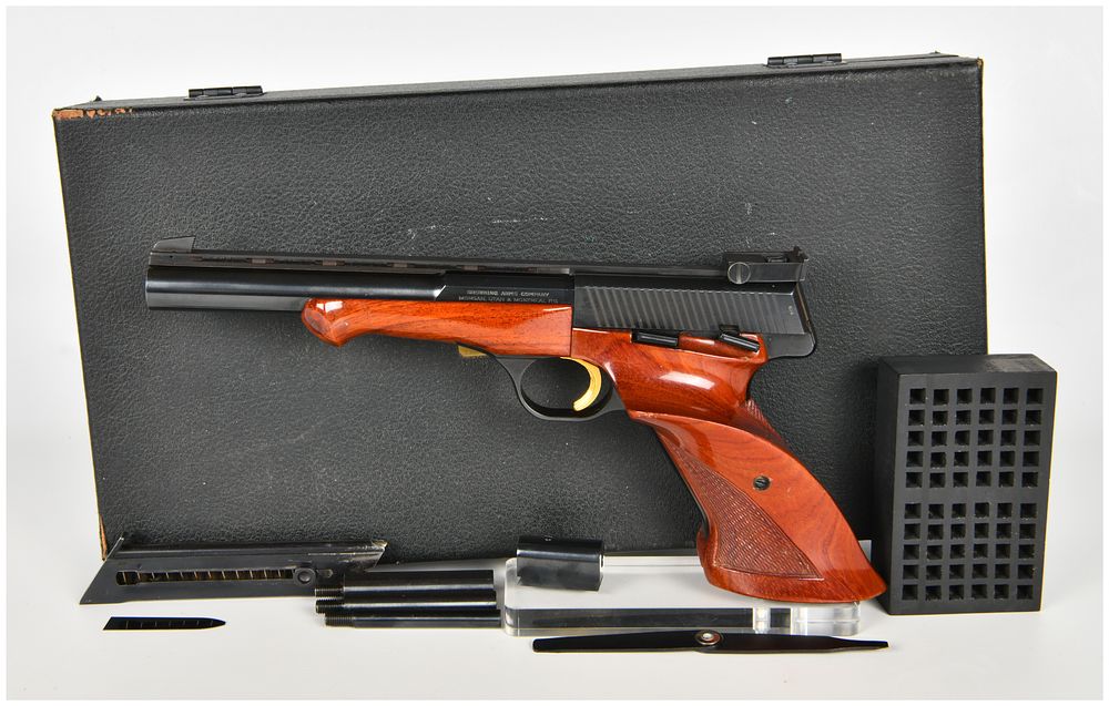 Lot 66: Browning Medalist Semi-Automatic Pistol .22 LR with 6.75 Inch Barrel 1972