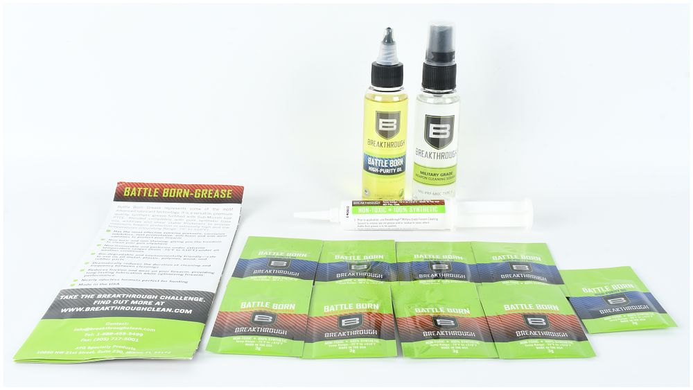 Lot 242: A Set of Breakthrough Clean Technologies Battle Born Firearm Cleaning and Lubrication Products