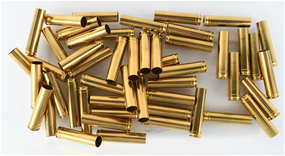 Lot 347: A Lot of 108 Hornady and Weatherby Empty Brass Casings in .450 Marlin and 7mm Weatherby Magnum