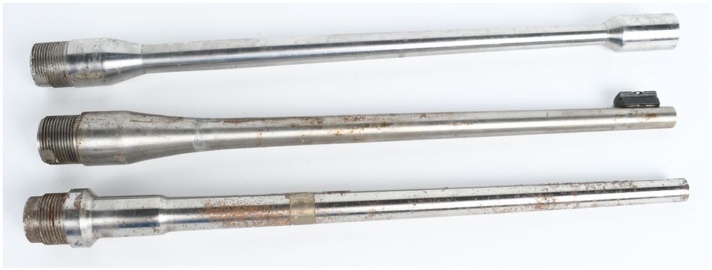 Lot 473: A Trio of Stainless Steel Threaded Rifle Barrels for Parts/Repair