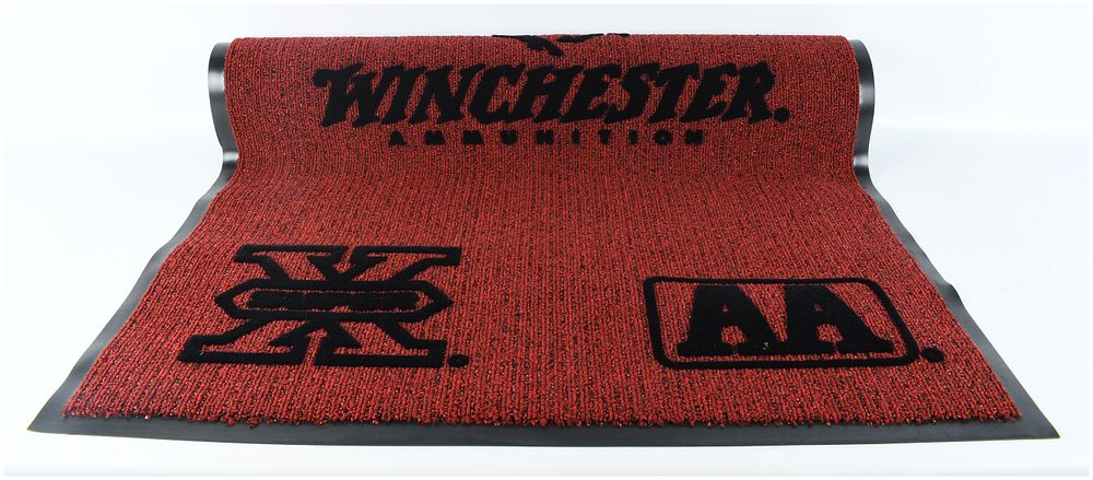 Lot 482: Winchester Ammunition Red and Black Branded Advertising Floor Runner