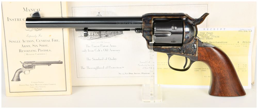 Lot 516: United States Patent Fire Arms Mfg. Co. Single Action Army Single-Action Revolver .357 S&W with 7.5 Inch Barrel
