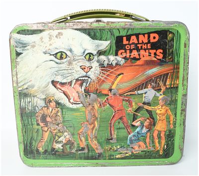 1968 Aladdin Land of the Giants Metal Lunch Box. This vintage metal lunch box is manufactured by 