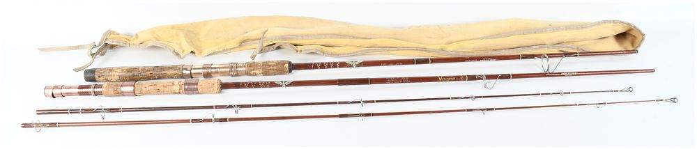 Lot 1241: Two Fenwick Feralite Fiberglass Fishing Rods with Storage Bag