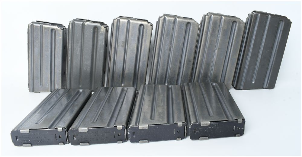 Lot 1295: A Lot of 10 Colt and USGI Contract AR-15/M16 20-Round Magazines 5.56mm