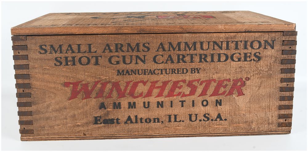 Lot 1481: Winchester AA 50th Anniversary Commemorative Wooden Ammunition Crate 12 Gauge 1965-2015