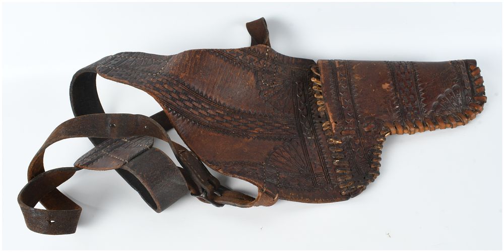 Lot 137: Tooled Leather Shoulder Holster