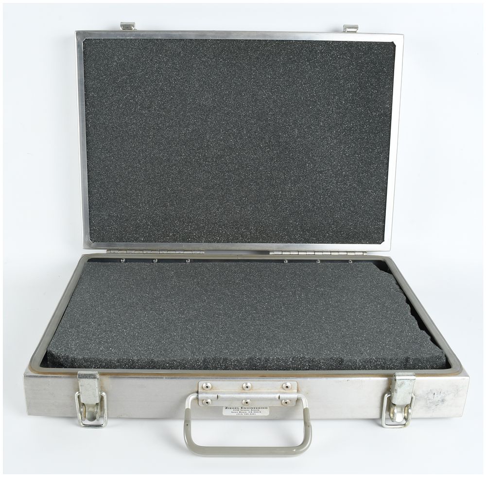 Lot 164: Ziegel Engineering Aluminum Equipment Carrying Case with Foam Padding