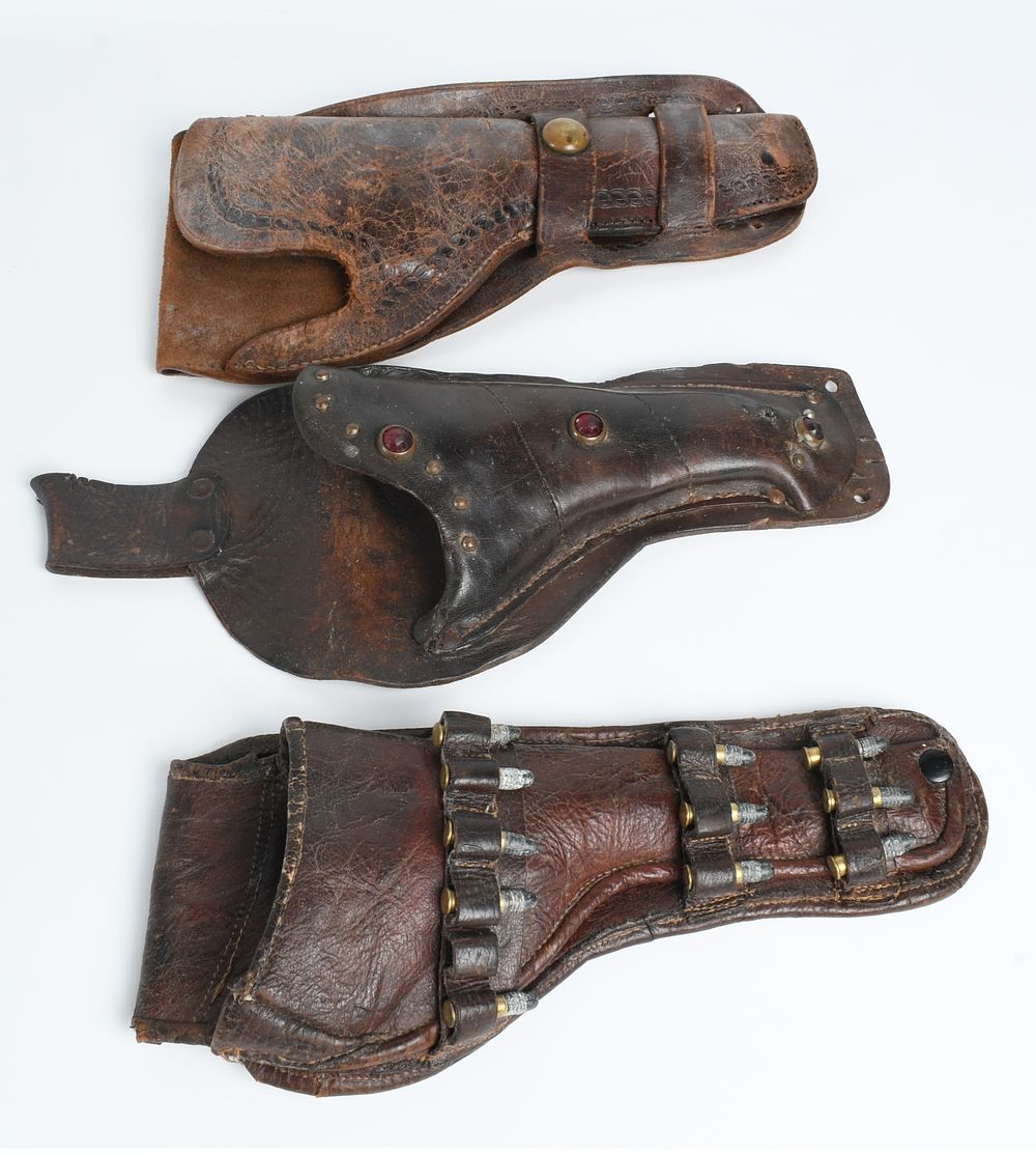 Lot 317: A Trio of Vintage Leather Handgun Holsters