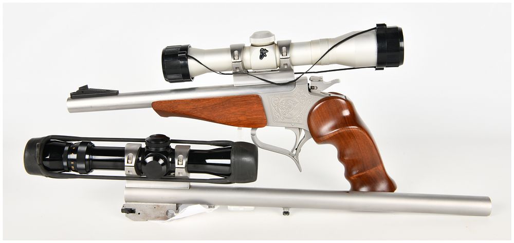 Lot 360: Thompson/Center Arms Contender Single-Shot Break-Action Pistol .22 LR and 7mm T/CU with 10 Inch and 14 Inch Barrels
