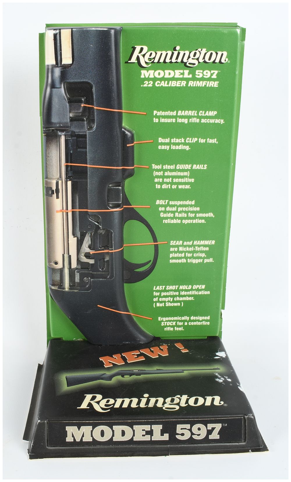 Lot 404: Remington Model 597 .22 Caliber Rimfire 3D Vacuum-Formed Plastic Countertop Advertising Display