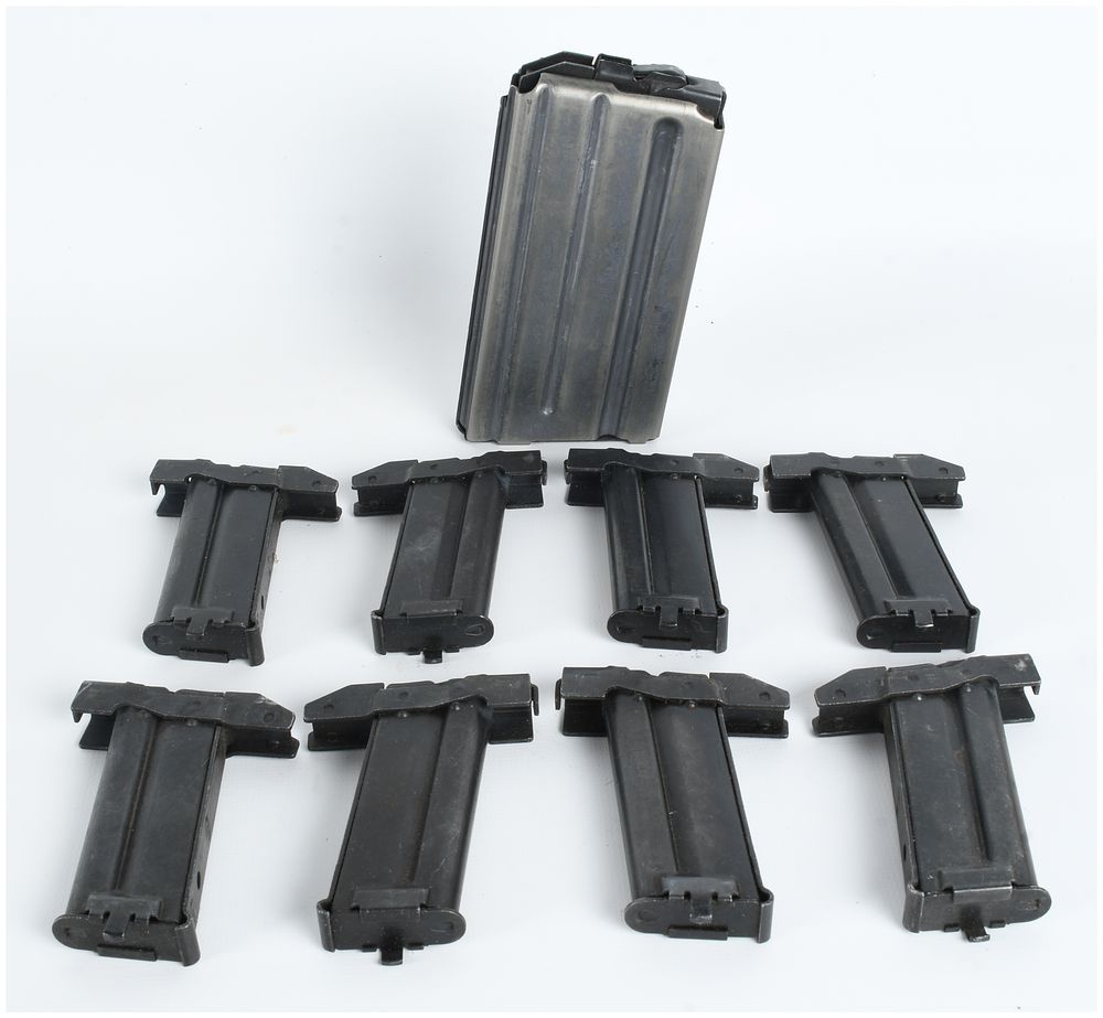 Lot 1106: A Collection of Nine Simmonds Precision Products M16 and .22 LR Conversion Magazines
