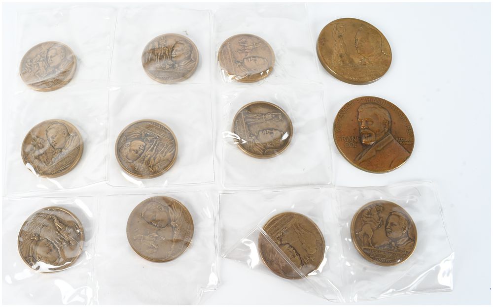 Lot 1433: A Collection of US Bronze Commemorative Medals Featuring Frederic Remington and Crane Co.