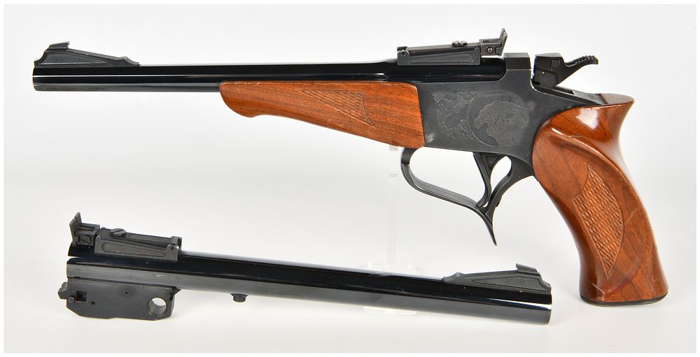 Lot 1449: Thompson/Center Arms Contender Single-Shot Break-Action Pistol .30-30 Winchester and .22 Hornet with 10 Inch Barrels