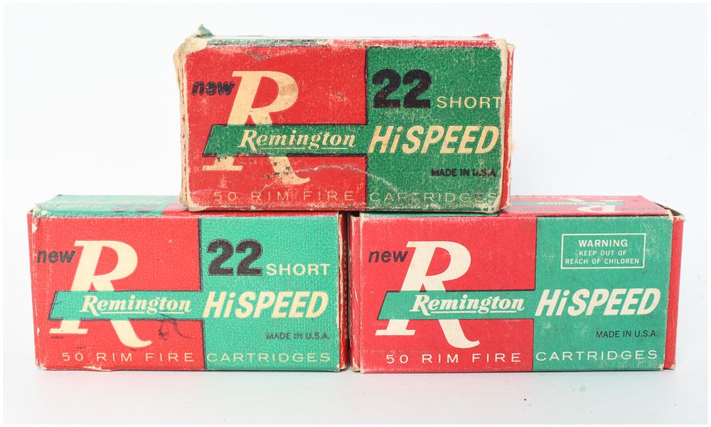 Lot 59: A Lot of 128 Rounds of Remington Hi-Speed Kleanbore Rimfire Ammunition .22 Short