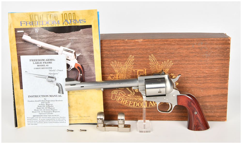 Lot 138: Freedom Arms Model 83 Single Action Revolver .454 Casull with 7.5 Inch Magnaport Barrel