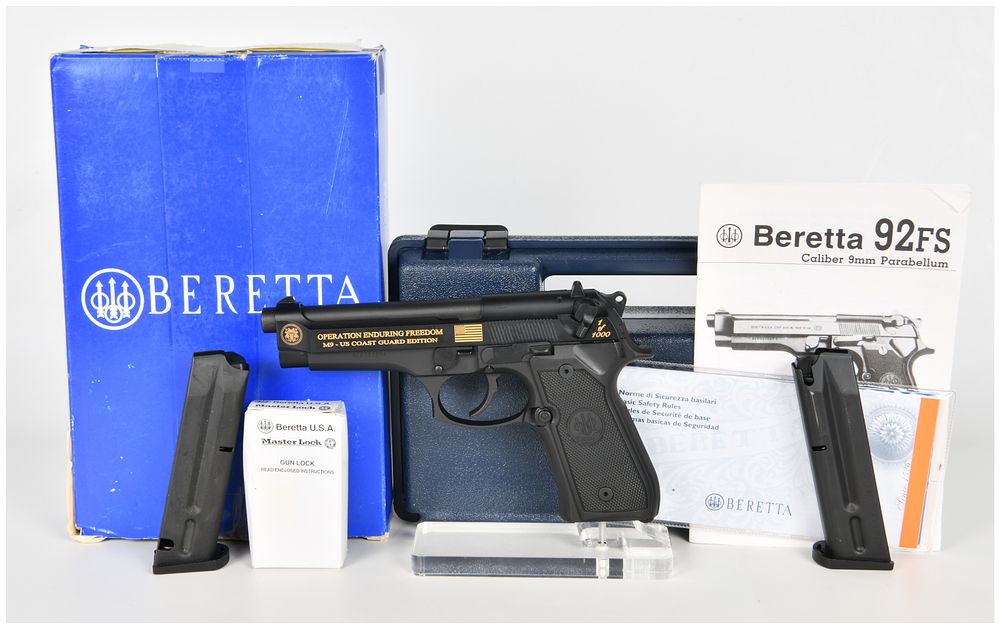 Lot 192: Beretta M9/92FS US Coast Guard Edition Semi-Automatic Pistol 9mm Parabellum