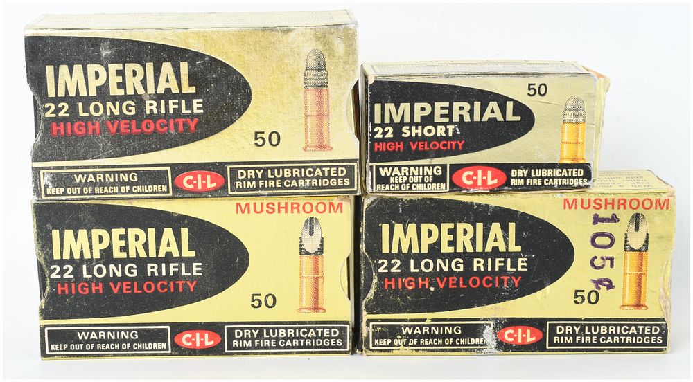 Lot 419: A Lot of 154 Rounds of Imperial C-I-L High Velocity .22 Caliber Rimfire Ammunition
