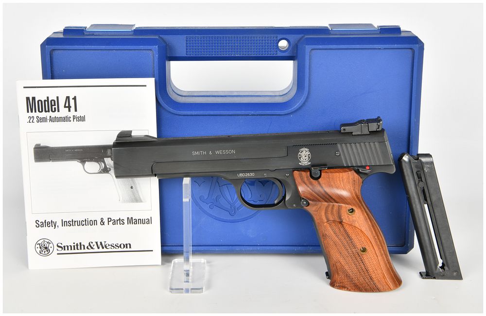 Lot 498: Smith & Wesson Model 41 Semi-Automatic Pistol .22 Long Rifle with 5.5 Inch Barrel