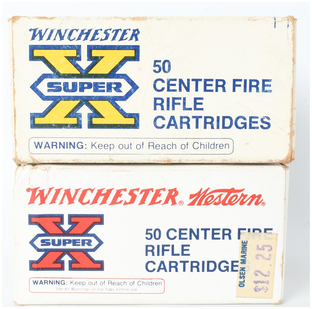 Lot 563: A Lot of 100 Rounds of Winchester and Winchester-Western Super-X .22 Hornet Centerfire Ammunition
