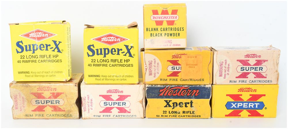 Lot 1208: Western and Winchester Lot of 330 Rounds of .22 Caliber Rimfire Ammunition