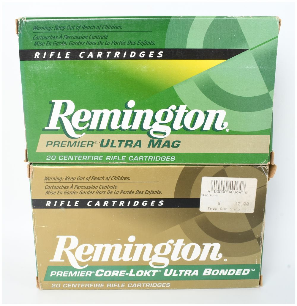 Lot 1358: A Lot of 40 Remington Premier Core-Lokt Ultra Bonded 7mm Remington Ultra Mag Centerfire Rifle Cartridges