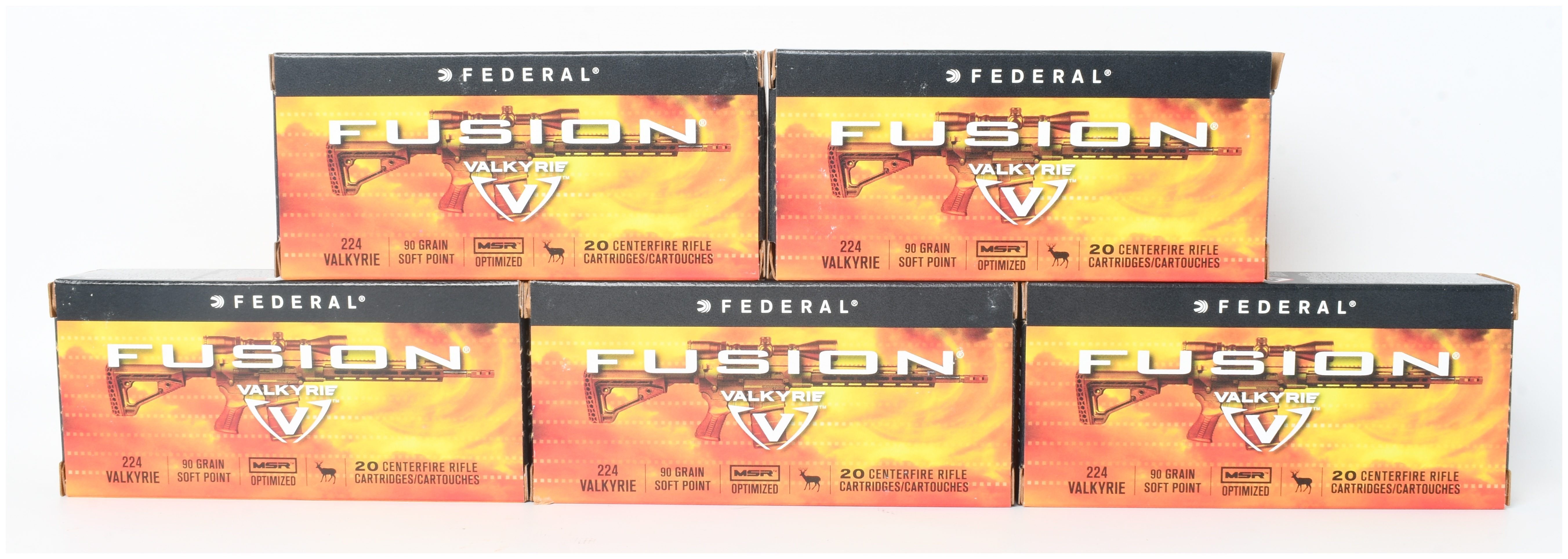 A Lot of 100 Rounds of Federal Fusion .224 Valkyrie Ammunition