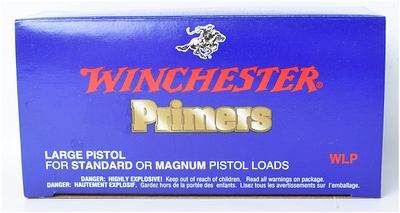 1,000 Winchester Large Pistol Primers, No. WLP. This lot consists of a single retail box 