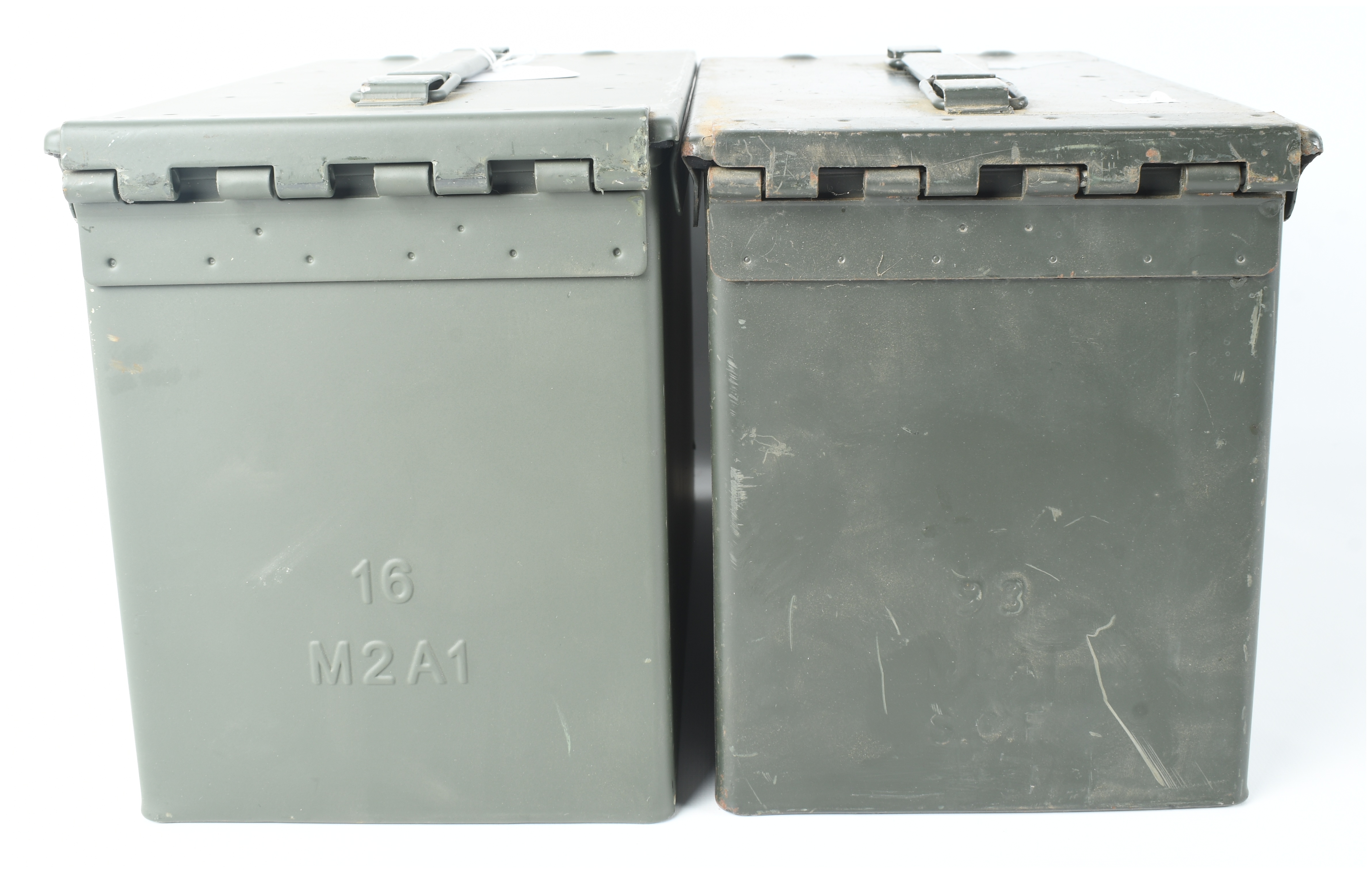 A Pair of US Military M2A1 .50 Caliber Steel Ammunition Cans