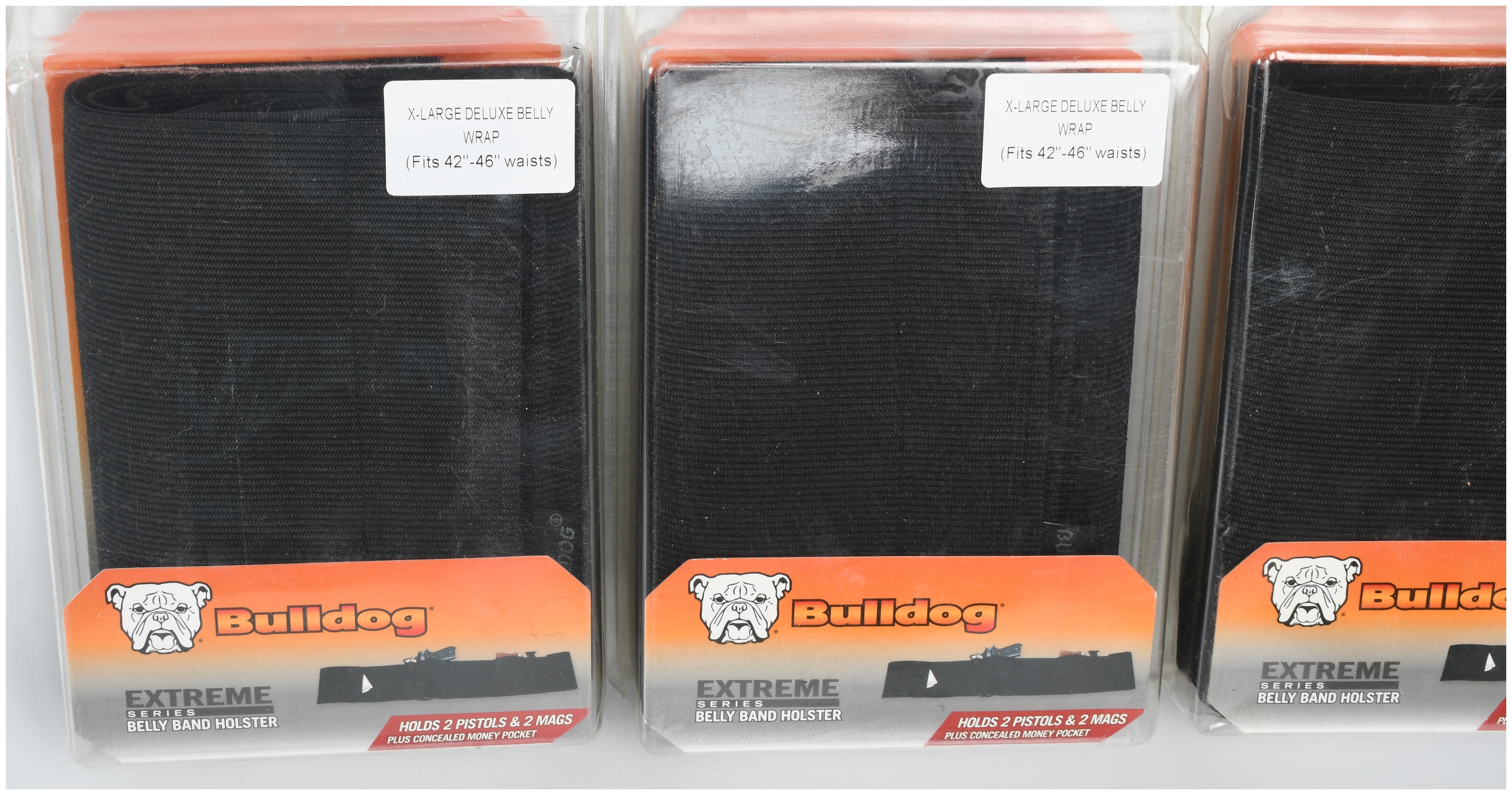 A Lot of 4 Bulldog Cases Extreme Series Deluxe Belly Band Holsters Model WBWD-XL