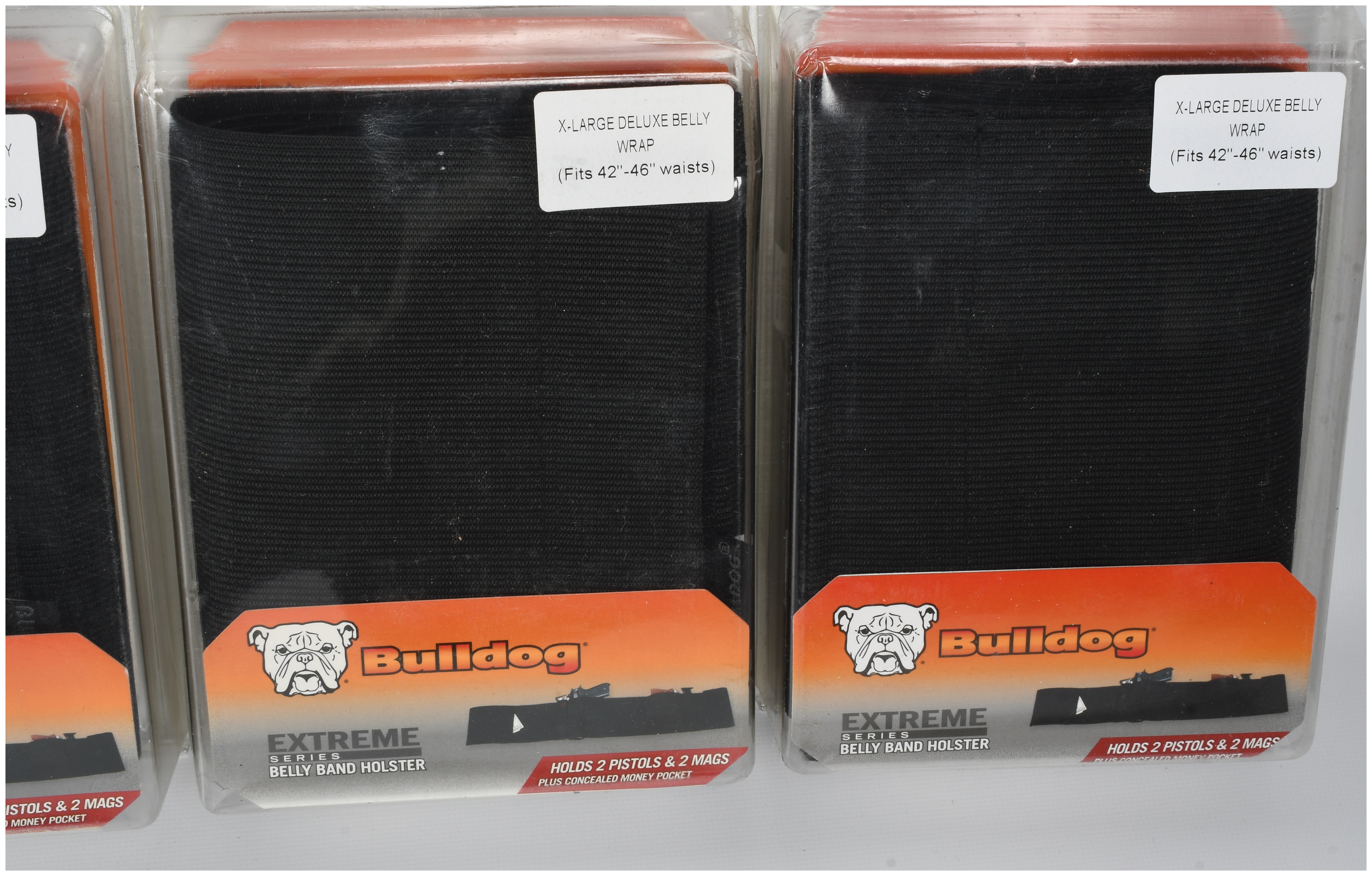 A Lot of 4 Bulldog Cases Extreme Series Deluxe Belly Band Holsters Model WBWD-XL
