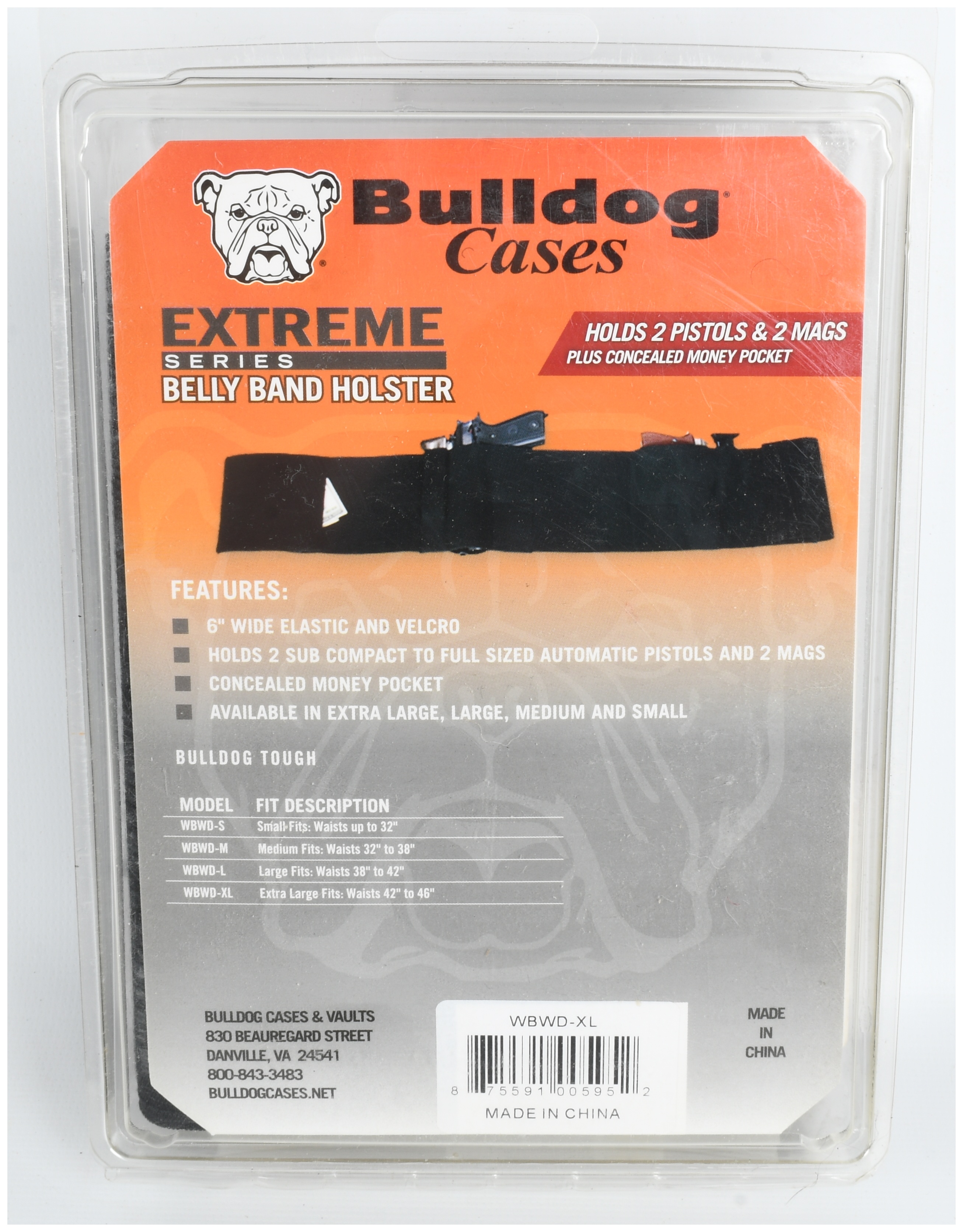 A Lot of 4 Bulldog Cases Extreme Series Deluxe Belly Band Holsters Model WBWD-XL