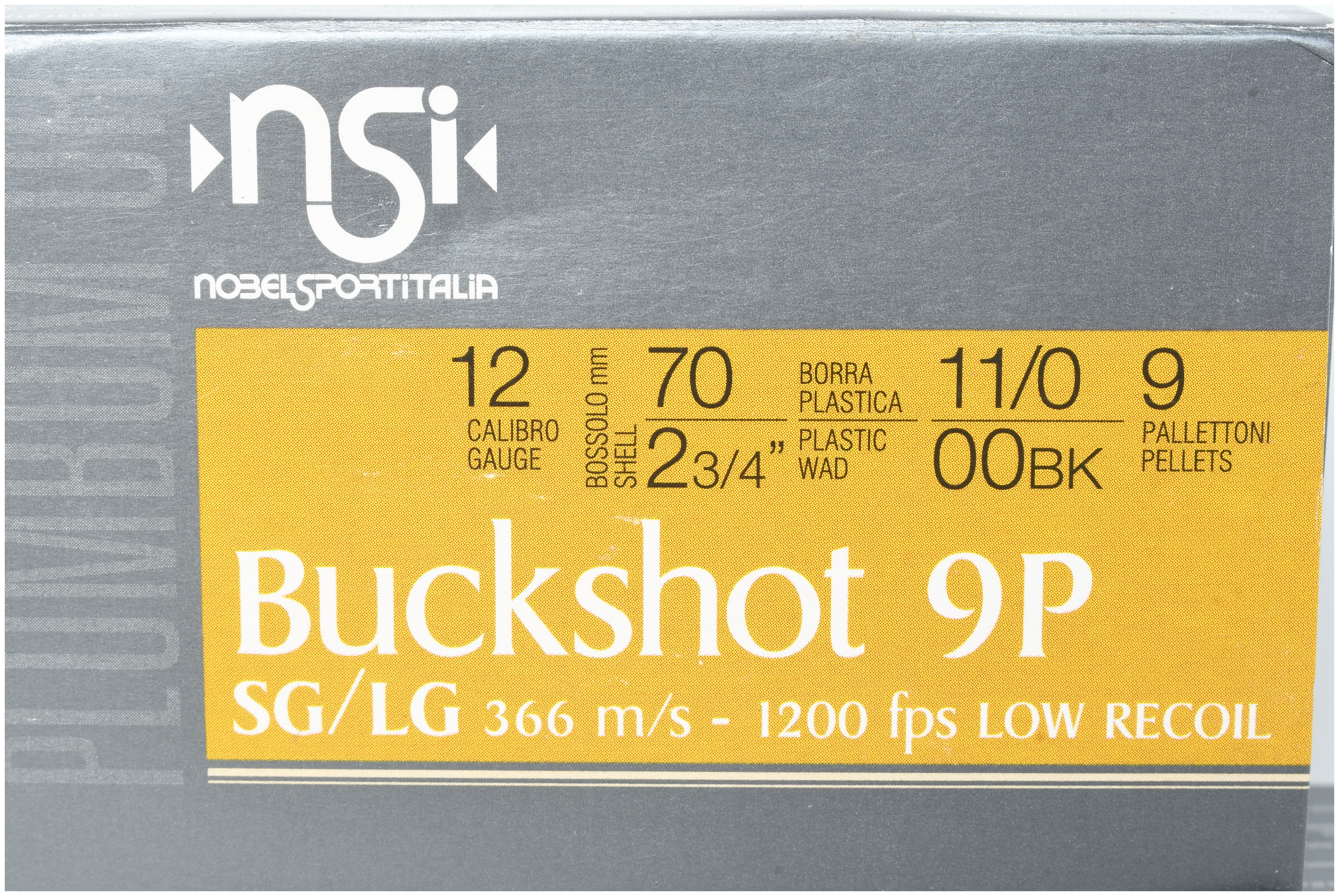 A Lot of 30 Rounds of Nobel Sport Italia Buckshot 9P 12 Gauge Ammunition