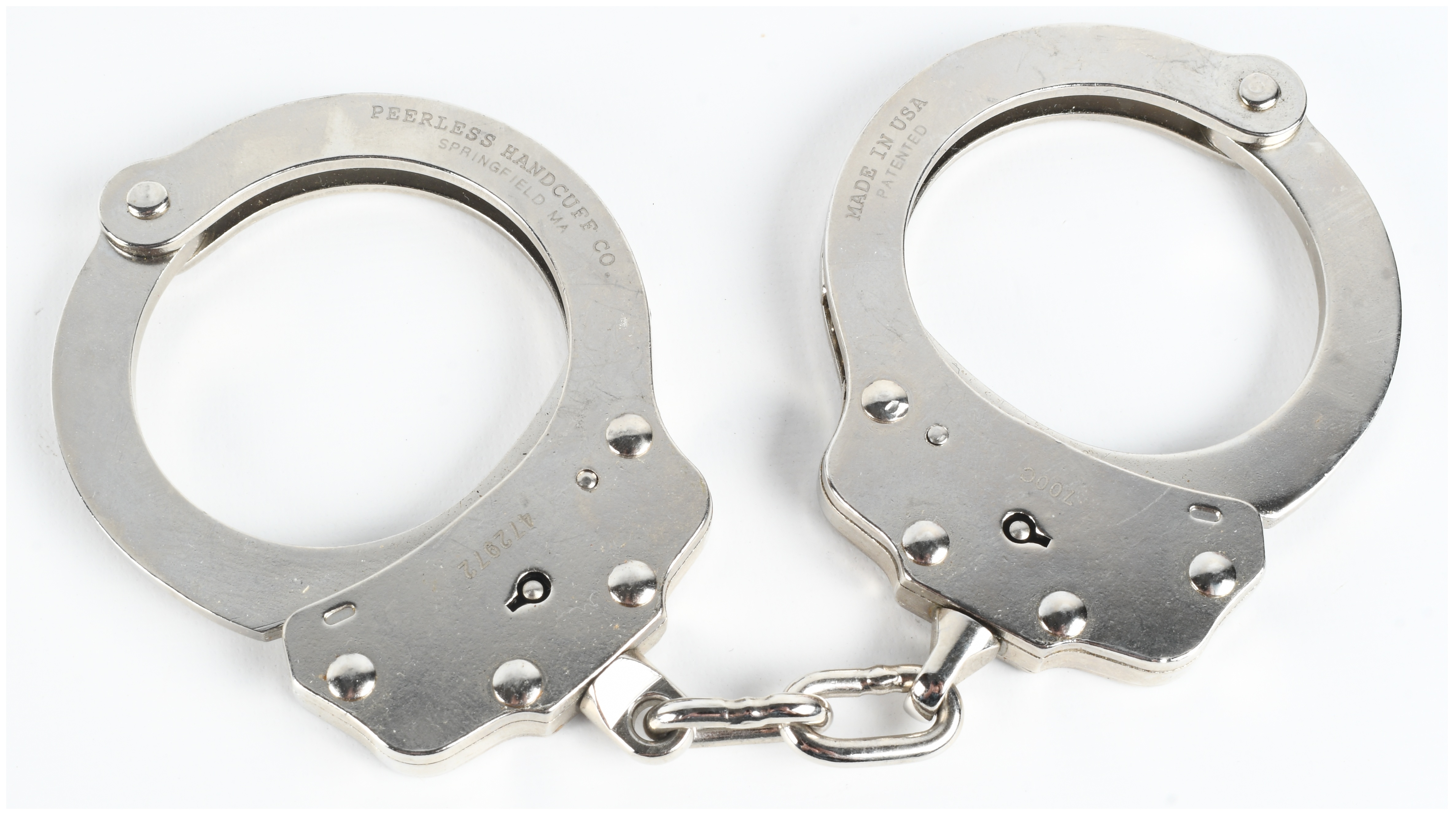 Peerless Handcuff Company Model 700C Chain Link Handcuffs with Original Box