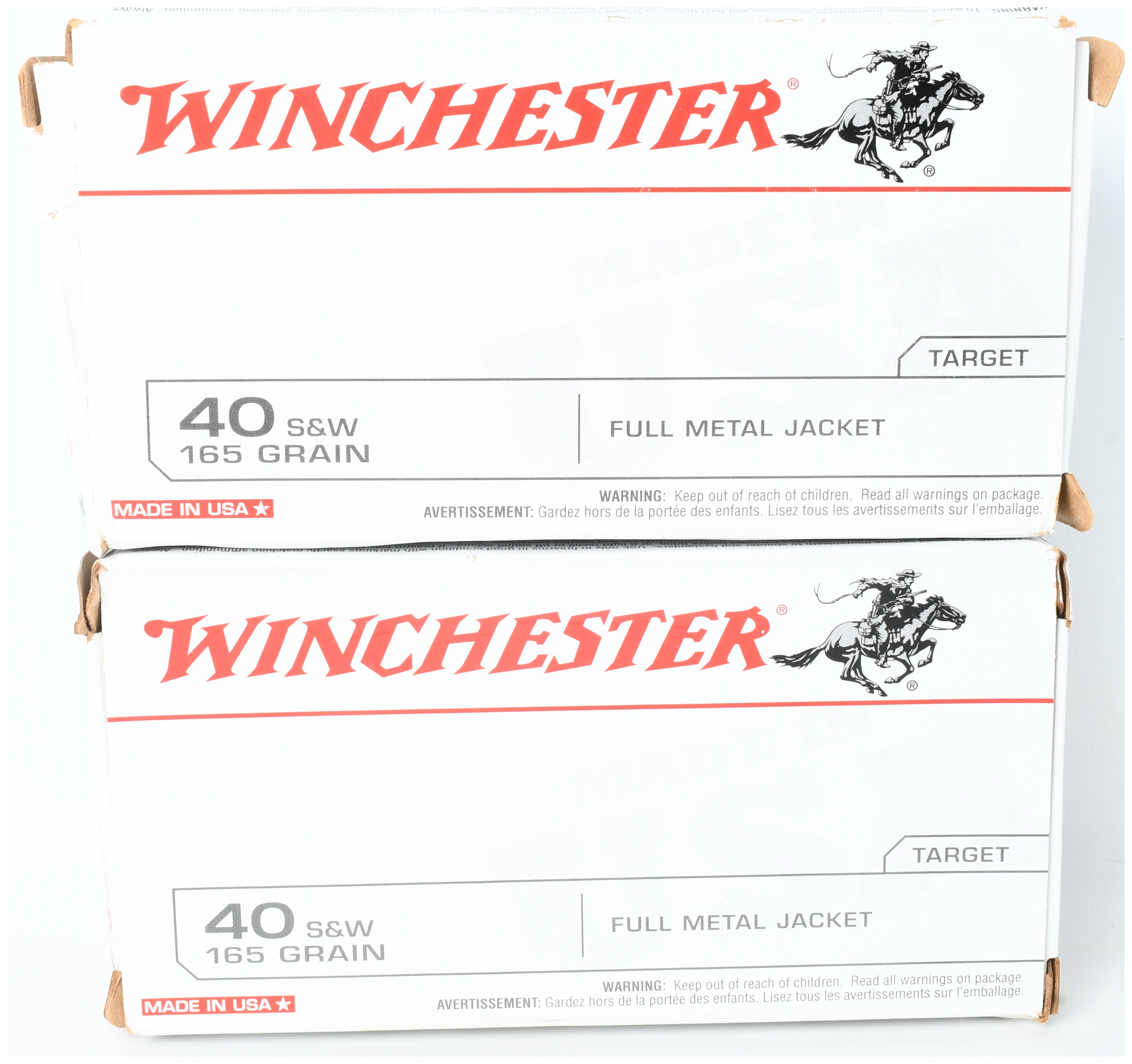 A Lot of 100 Rounds of Winchester Target .40 S&W 165 Grain Full Metal Jacket Ammunition