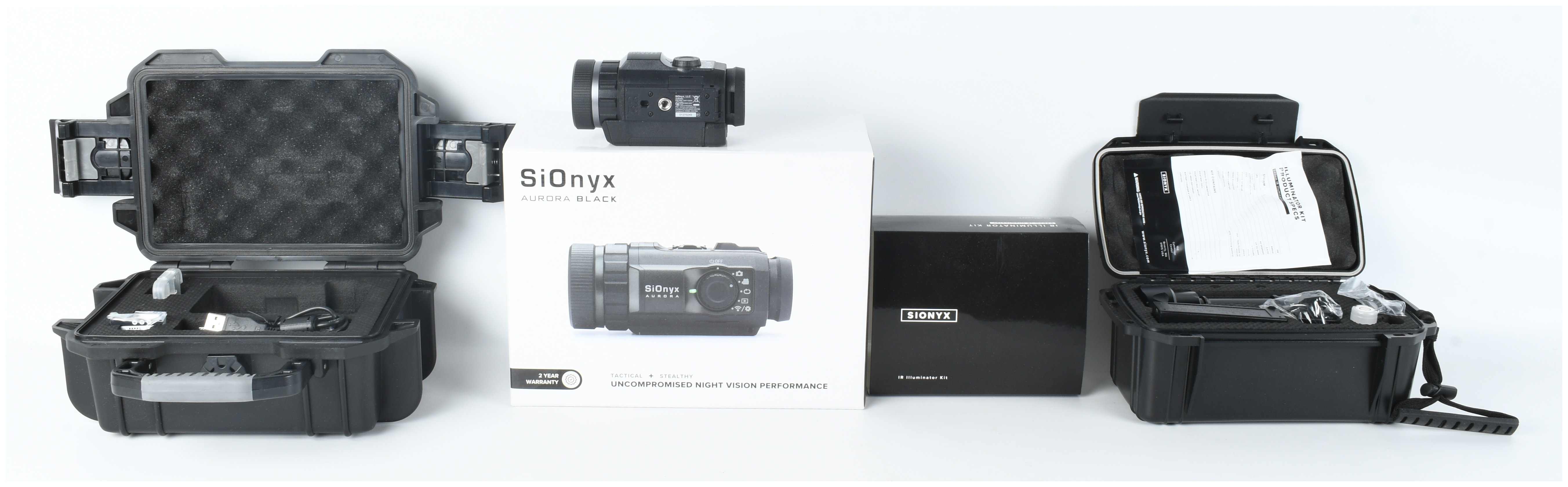 SiOnyx Aurora Black Digital Night Vision Monocular Camera and 940nm IR Illuminator Kit