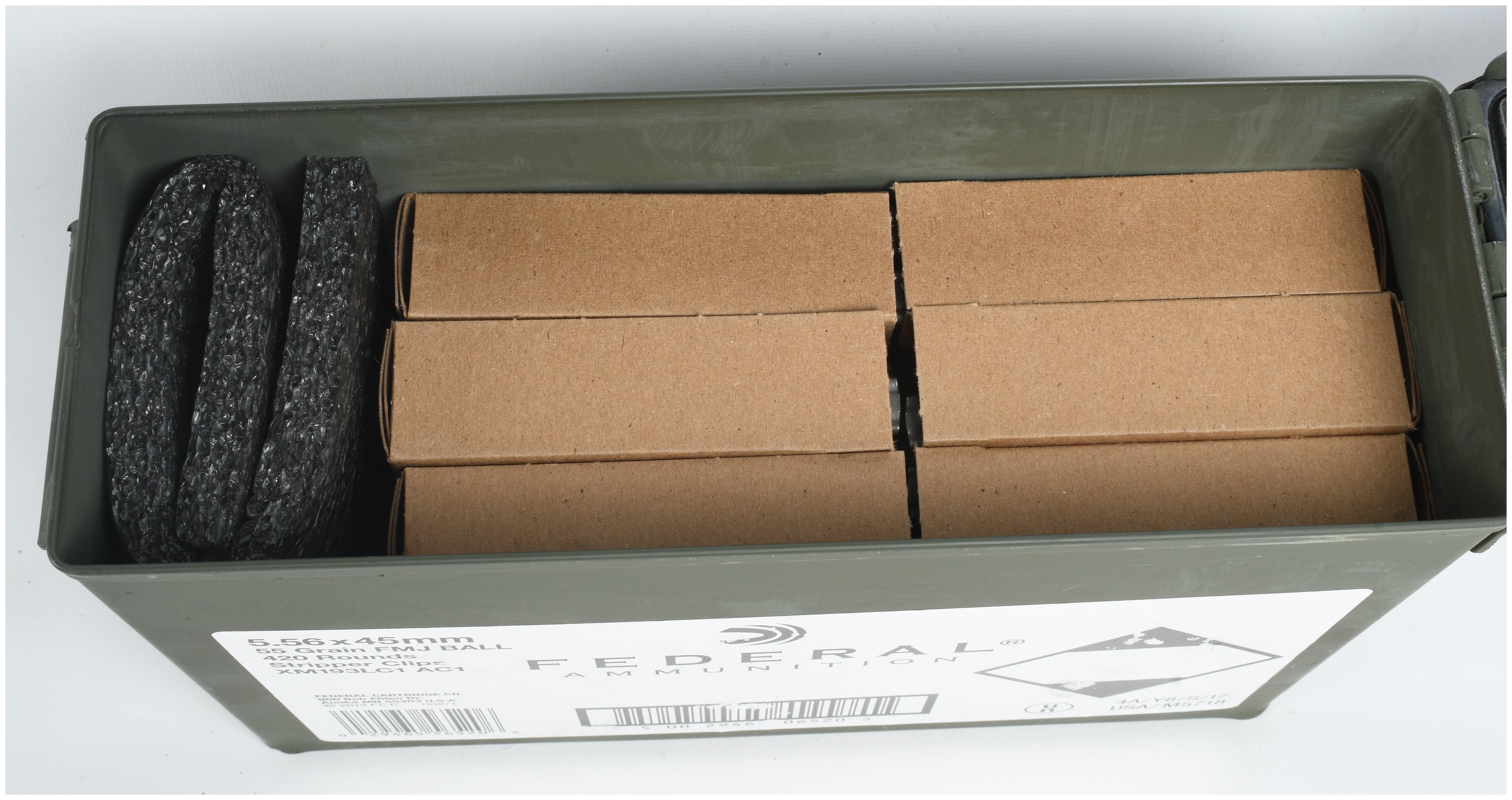 A Lot of 450 Rounds of Federal Ammunition XM193 5.56x45mm NATO Ammunition