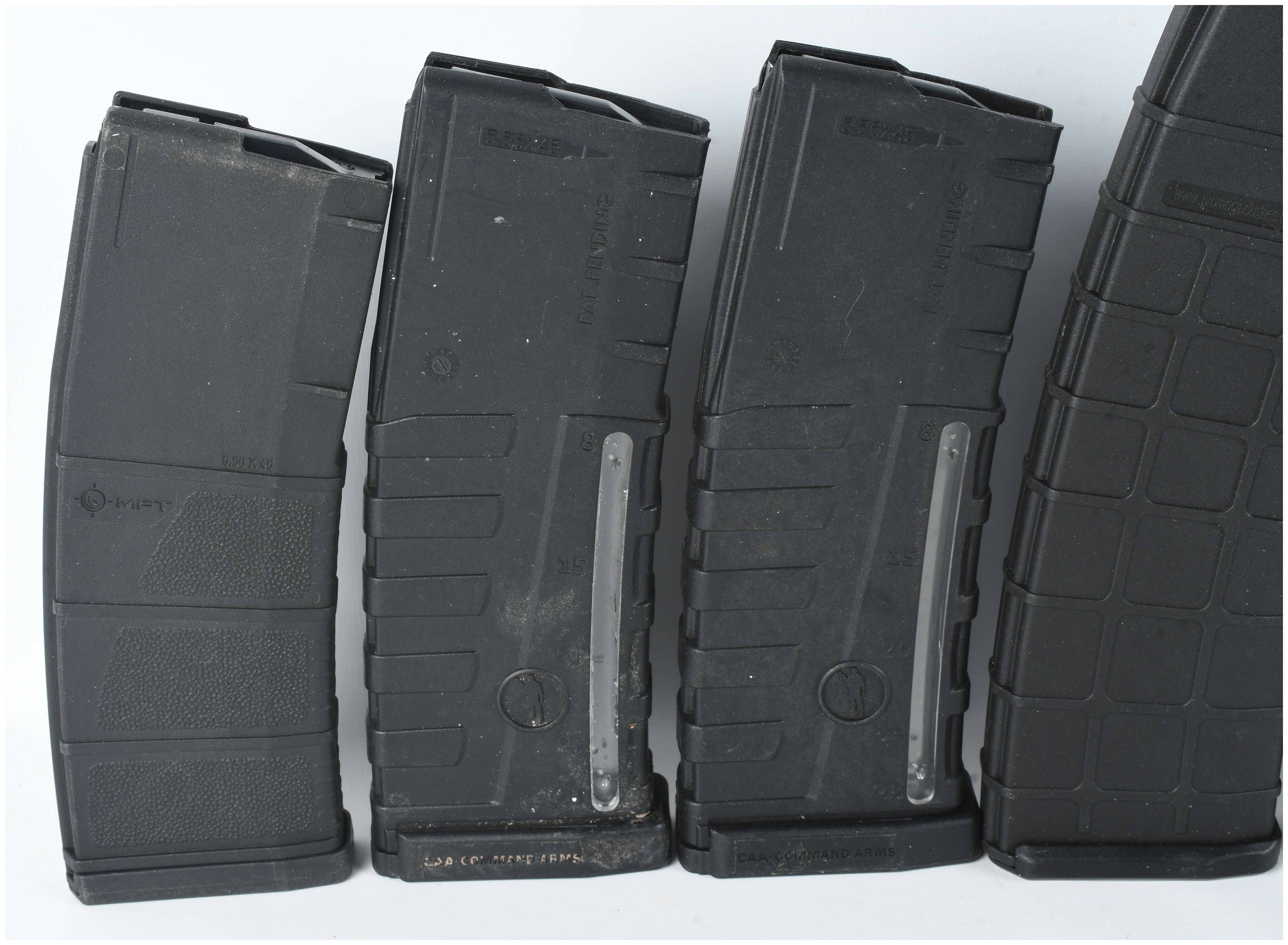 A Collection of Six AR-15 Rifle Magazines 5.56x45mm NATO