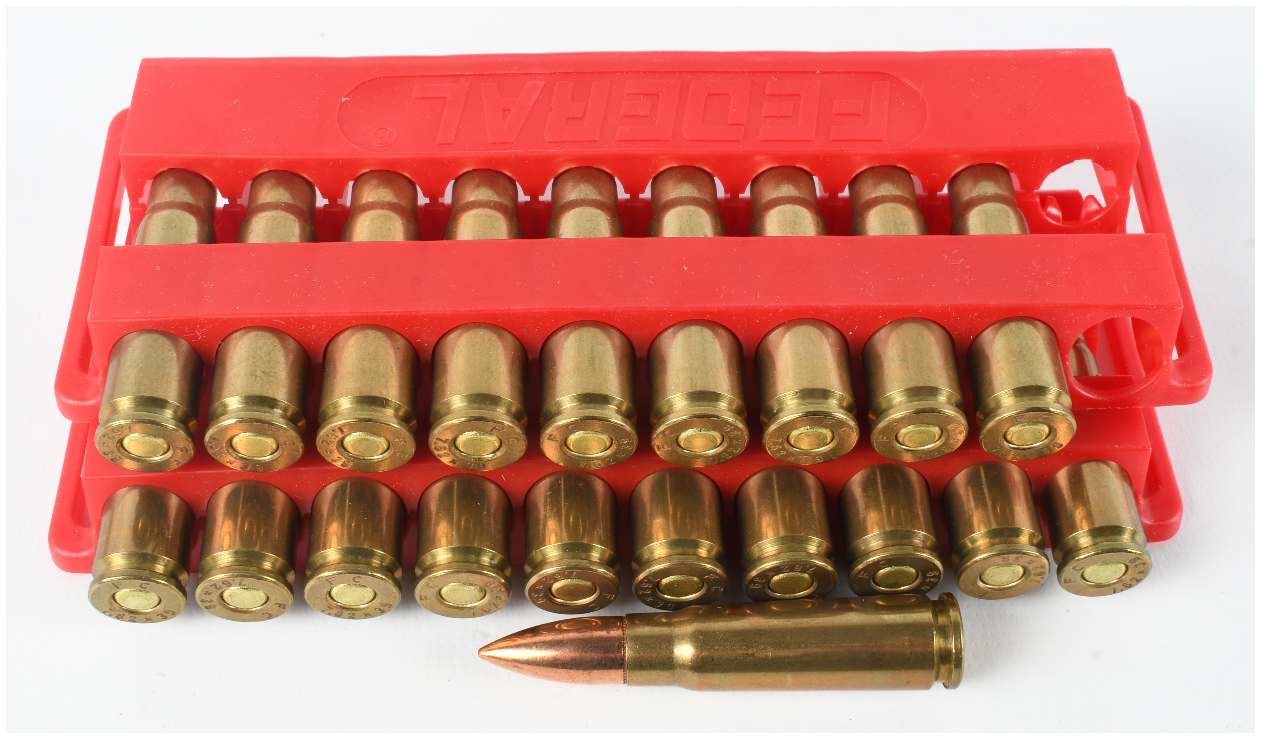 A Lot of 100 Rounds of Federal American Eagle 7.62 x 39mm Soviet Ammunition